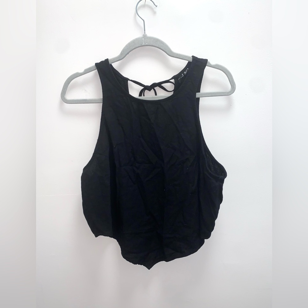Vero Moda Black Linen Blend Cropped Top Size XL